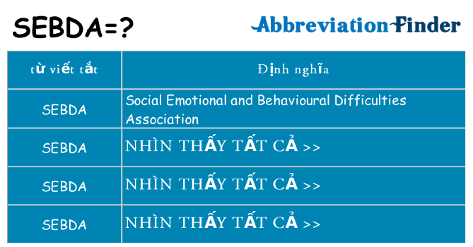 sebda hiện những gì đứng cho