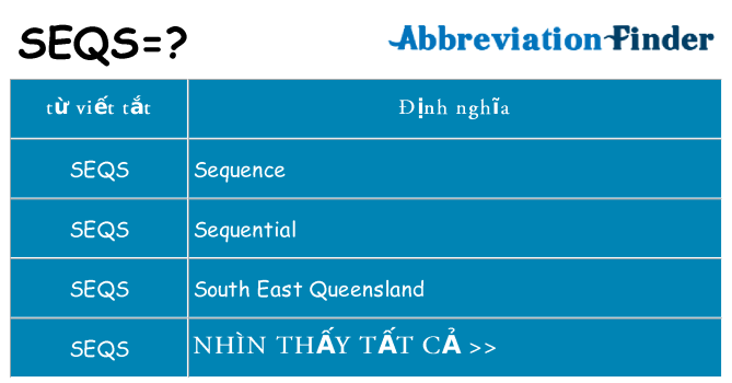 seqs hiện những gì đứng cho