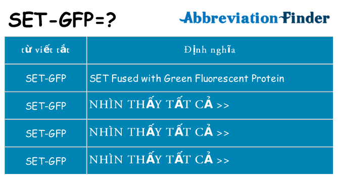 set-gfp hiện những gì đứng cho