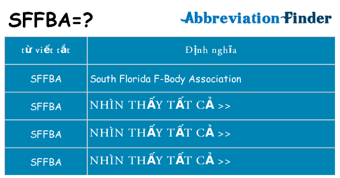 sffba hiện những gì đứng cho