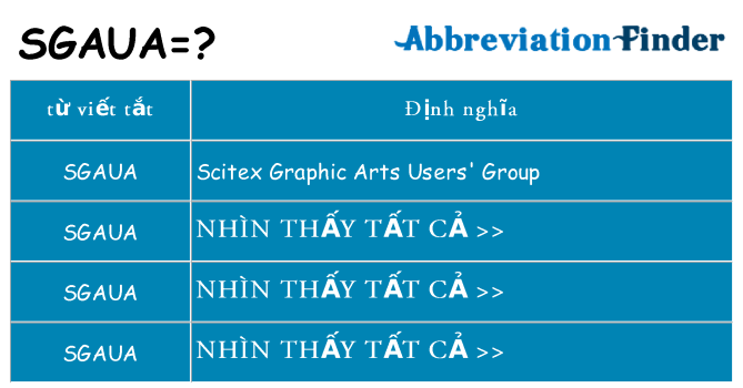 sgaua hiện những gì đứng cho