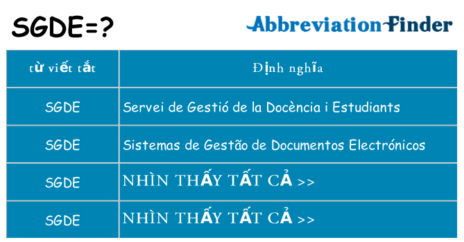 sgde hiện những gì đứng cho