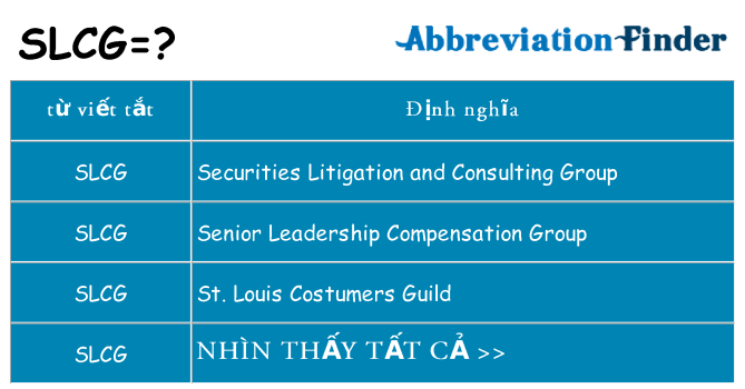 slcg hiện những gì đứng cho