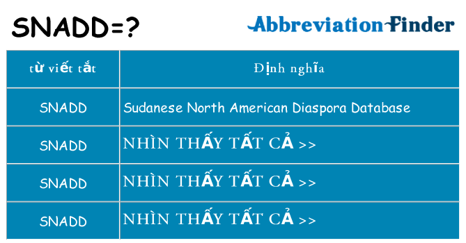 snadd hiện những gì đứng cho