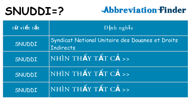 snuddi hiện những gì đứng cho