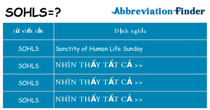sohls hiện những gì đứng cho