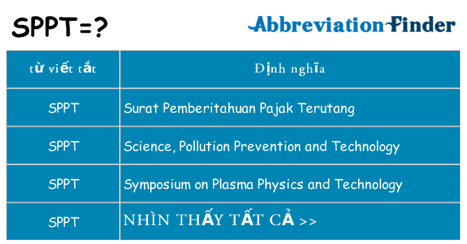 sppt hiện những gì đứng cho