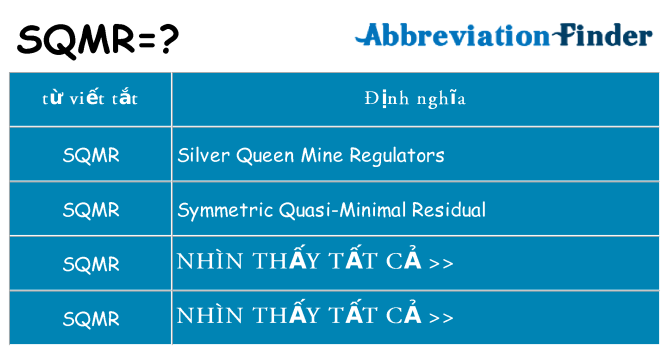 sqmr hiện những gì đứng cho