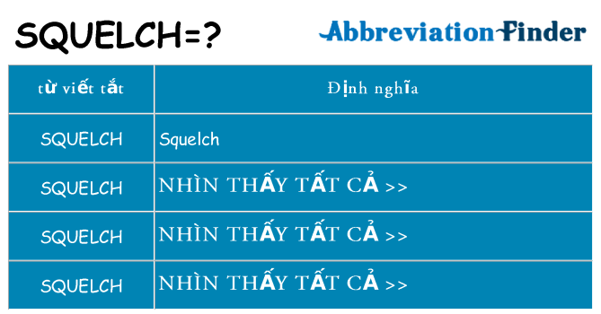 squelch hiện những gì đứng cho