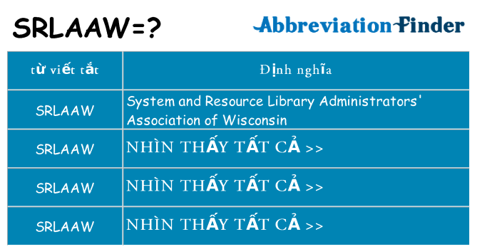 srlaaw hiện những gì đứng cho