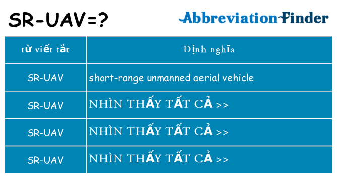 sr-uav hiện những gì đứng cho