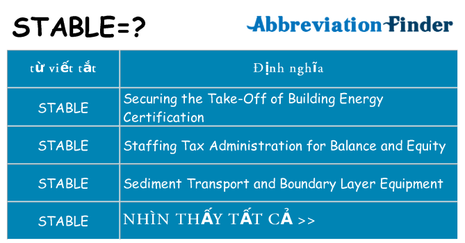 stable hiện những gì đứng cho