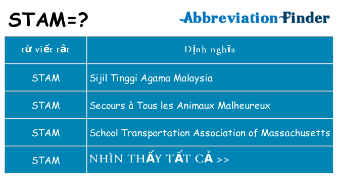 stam hiện những gì đứng cho