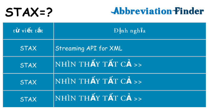 stax hiện những gì đứng cho