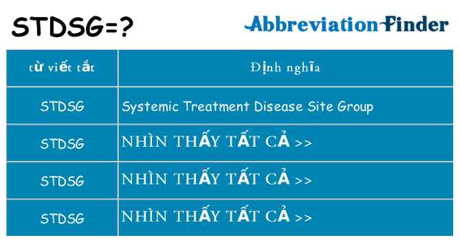 stdsg hiện những gì đứng cho
