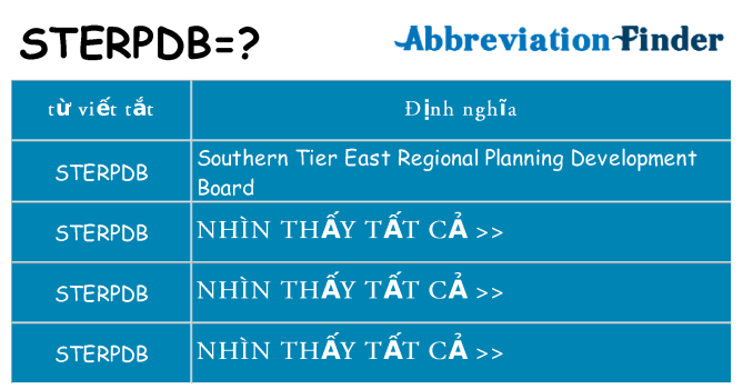 sterpdb hiện những gì đứng cho