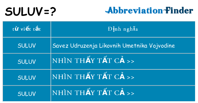 suluv hiện những gì đứng cho
