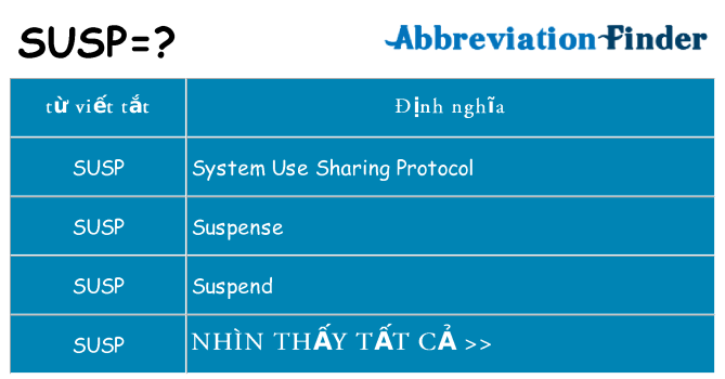 susp hiện những gì đứng cho