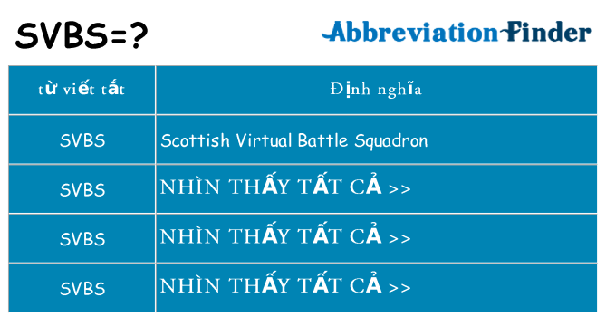 svbs hiện những gì đứng cho