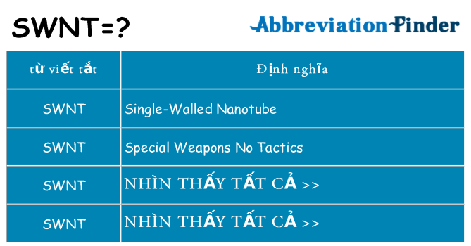 swnt hiện những gì đứng cho