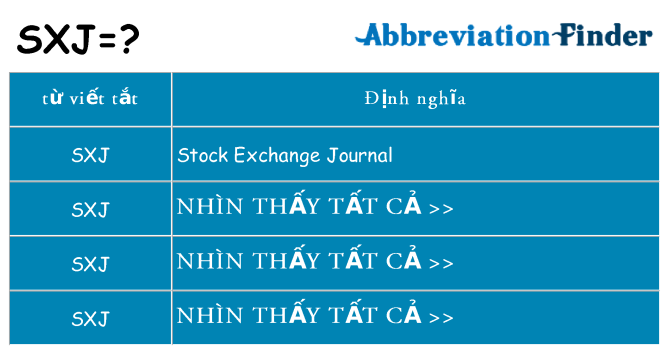 sxj hiện những gì đứng cho