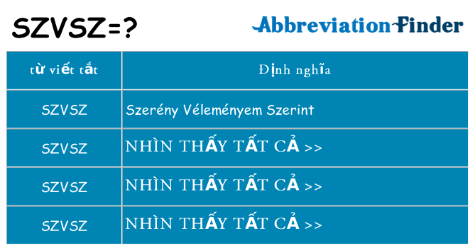 szvsz hiện những gì đứng cho