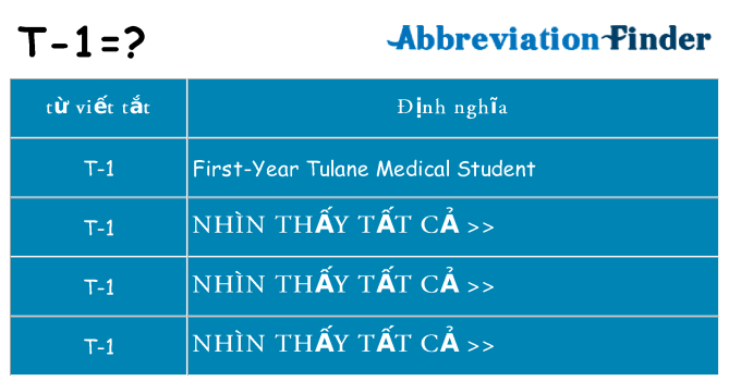 t-1 hiện những gì đứng cho