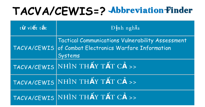 tacvacewis hiện những gì đứng cho