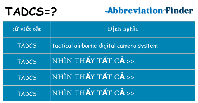 tadcs hiện những gì đứng cho