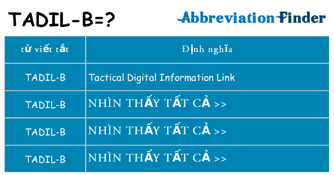 tadil-b hiện những gì đứng cho