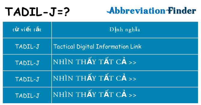 tadil-j hiện những gì đứng cho