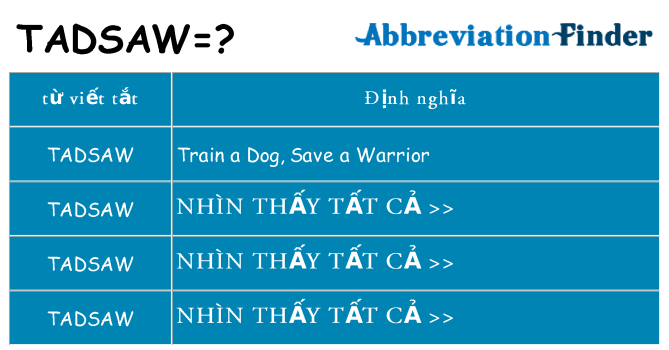 tadsaw hiện những gì đứng cho