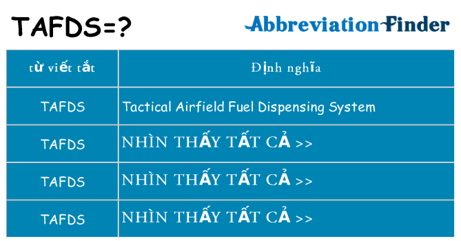 tafds hiện những gì đứng cho
