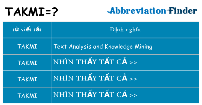 takmi hiện những gì đứng cho