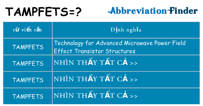 tampfets hiện những gì đứng cho