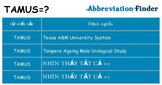tamus hiện những gì đứng cho