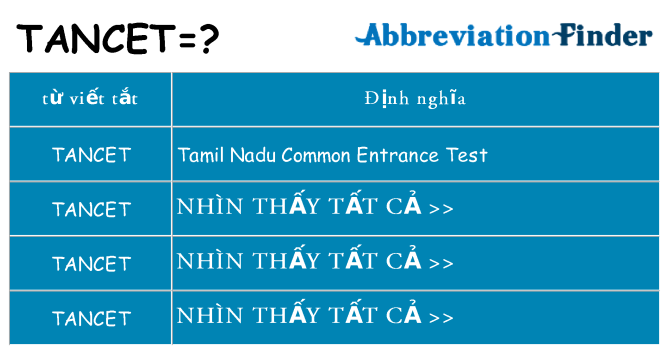 tancet hiện những gì đứng cho