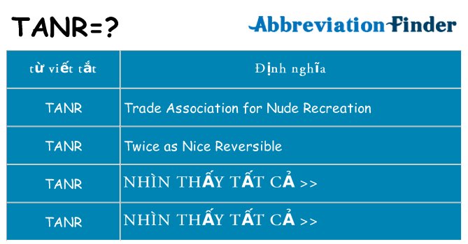 tanr hiện những gì đứng cho
