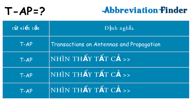 t-ap hiện những gì đứng cho