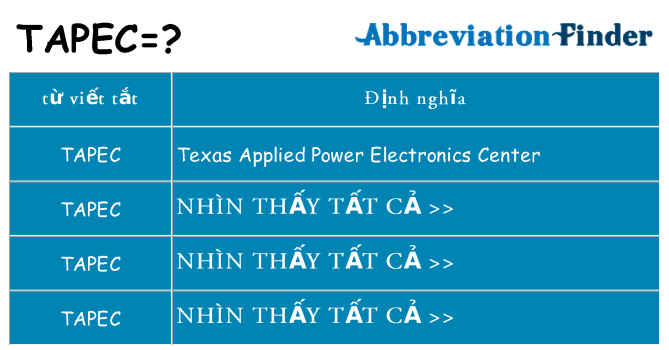 tapec hiện những gì đứng cho