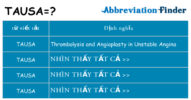 tausa hiện những gì đứng cho