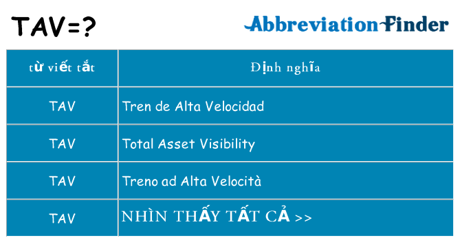 tav hiện những gì đứng cho