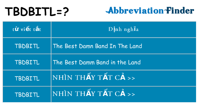 tbdbitl hiện những gì đứng cho
