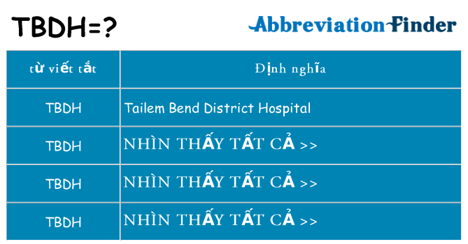 tbdh hiện những gì đứng cho