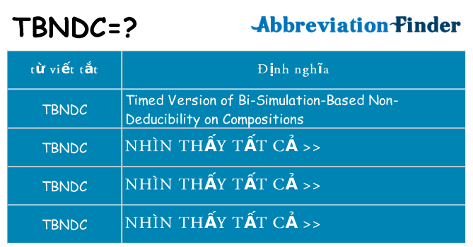 tbndc hiện những gì đứng cho