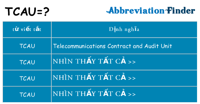 tcau hiện những gì đứng cho