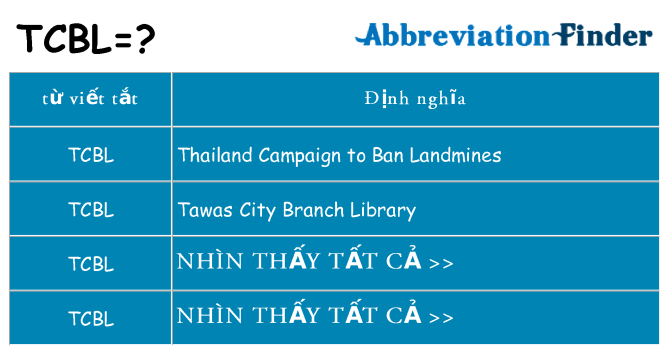 tcbl hiện những gì đứng cho