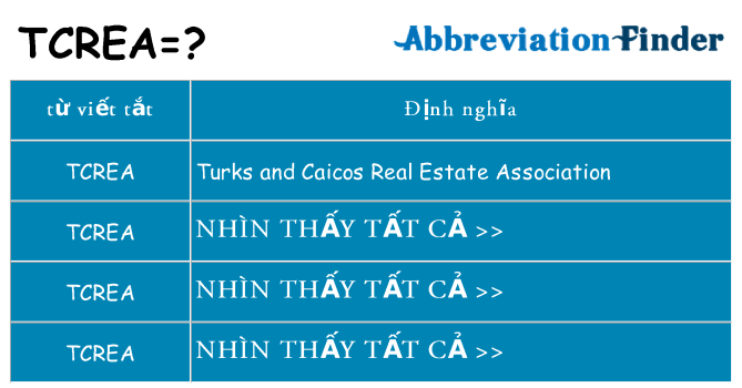 tcrea hiện những gì đứng cho