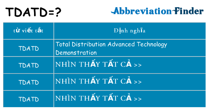 tdatd hiện những gì đứng cho