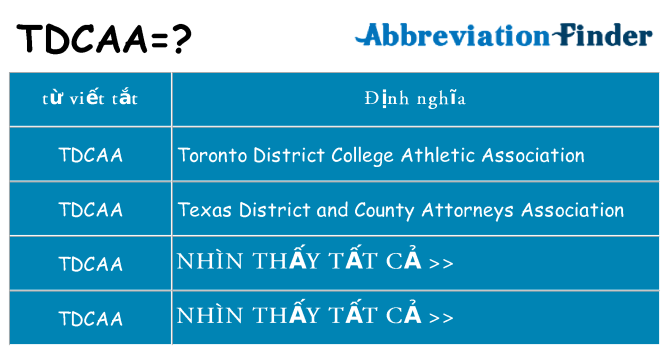 tdcaa hiện những gì đứng cho